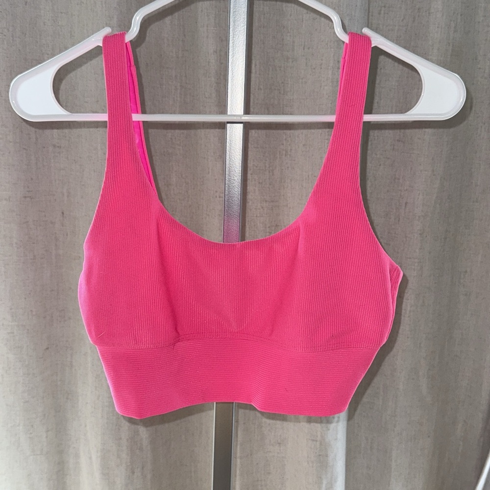 Beach Riot Pink Sports Bra Scoop Neck